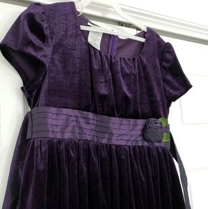 Purple Velvet Girl's Dress